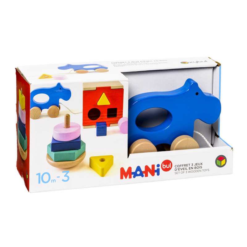 Coffret 3 jeux d'éveil en bois Oxybul