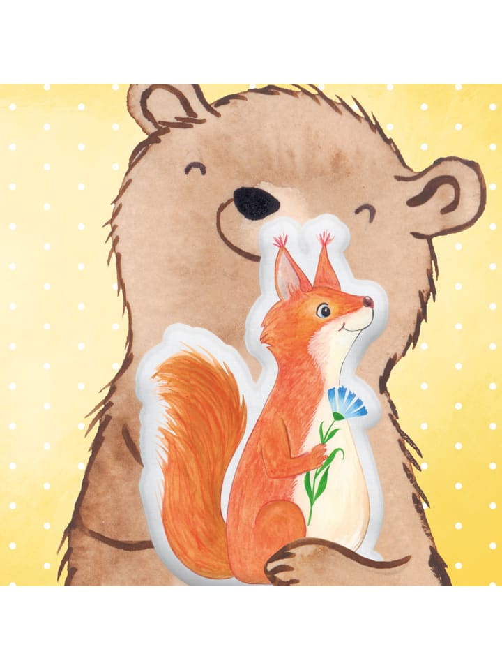 Mr. & Mrs. Panda Kissen Kuscheltier Eichhörnchen Blume ohne Spruch in Weiß günstig kaufen