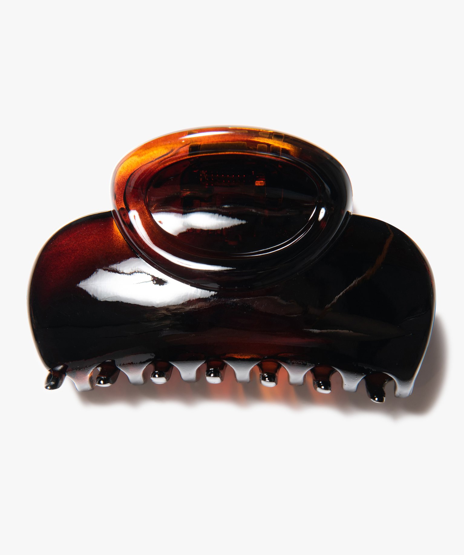 Pince crabe femme pour les cheveux forme arrondie marron | GEMO