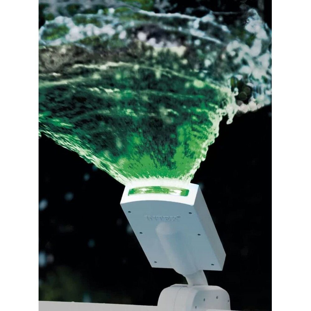 Intex Gartendusche Multi-Color LED Wasserfontäne - Außendusche - weiß