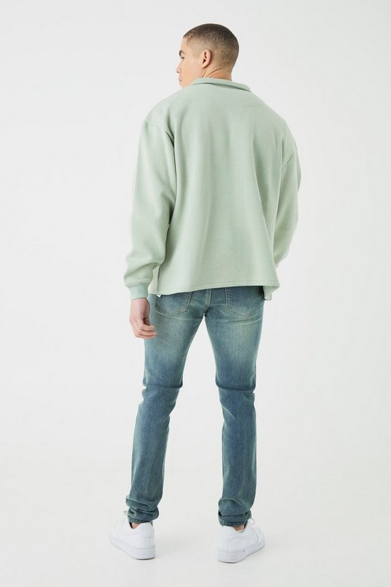 Oversized Revere Rugby Sweatshirt Polo