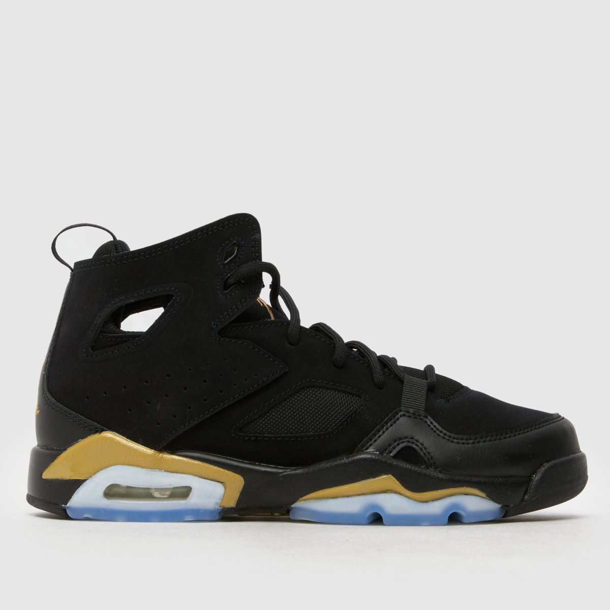 Nike Jordan svarta & guldfärgade Flight Club 91 pojkar/ungdomsskor