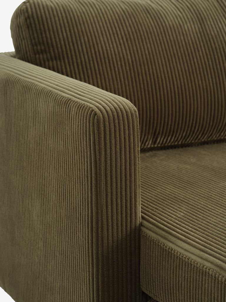 FALSLEV Sofa med sjeselong FALSLEV oliven cordfløyel