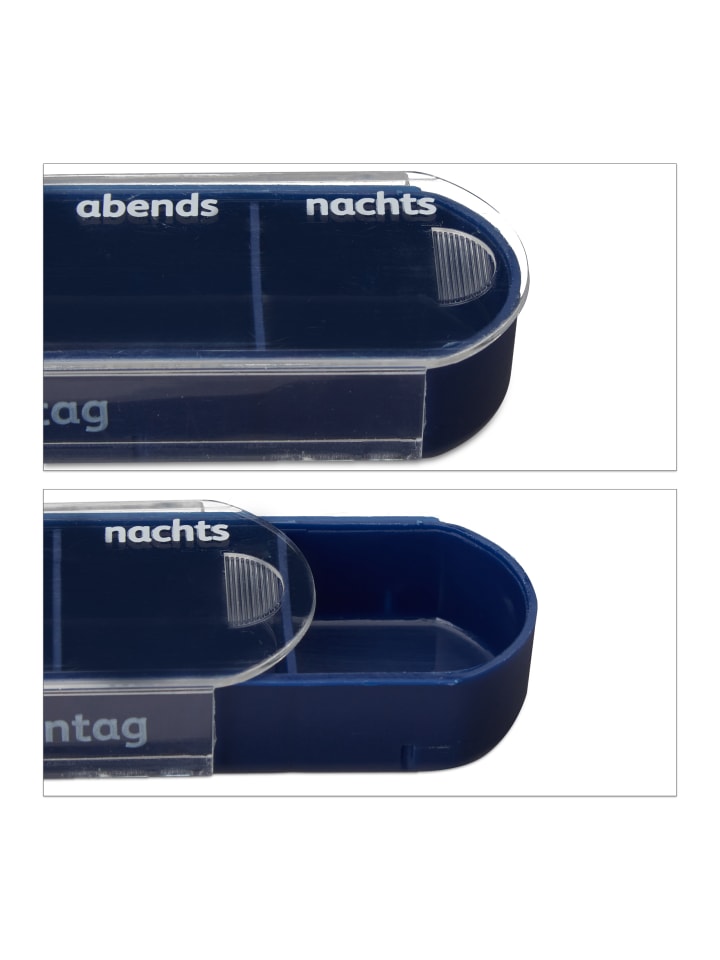 relaxdays Pillendose in Weiß Blau günstig kaufen onesize