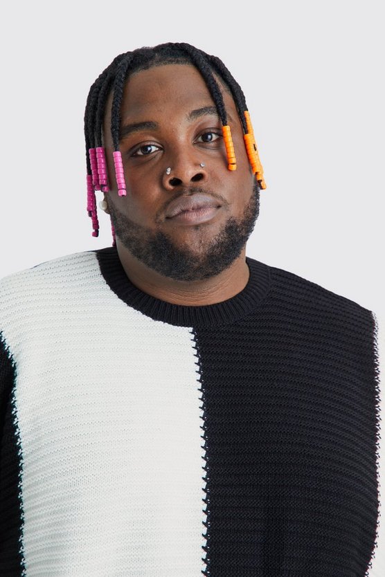 Plus Oversize Colorblock Pullover