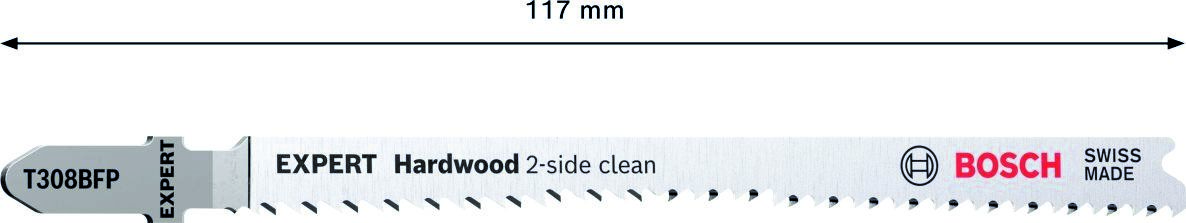 Bosch Blauw Accessoires 2608900548 Expert âHardwood 2-side cleanâ T 308 BFP decoupeerzaagblad 5-delig