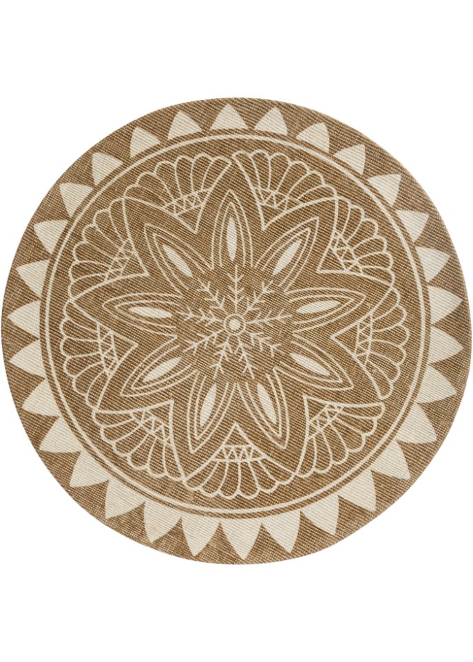 Runder Kelim-Teppich mit großem Ornament