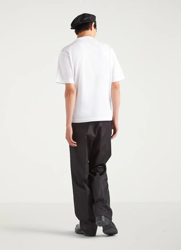 Prada Re-Nylon T-shirt with chest pocket and logo