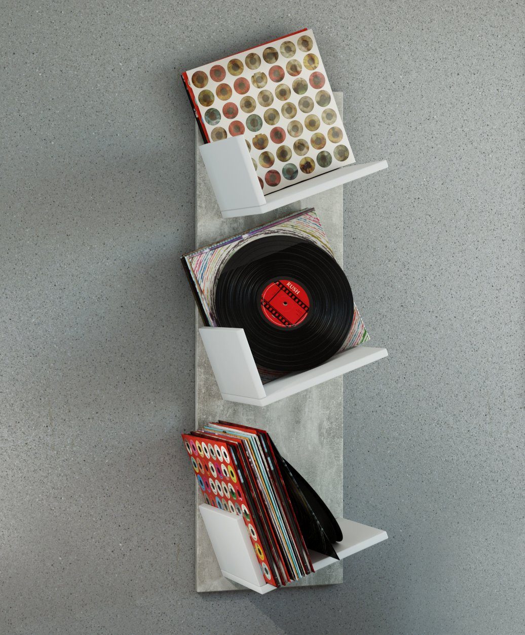 VCM CD-Regal Holz Bücher Schallplatten LP Hänge Wandregal Sulda, 1-tlg.