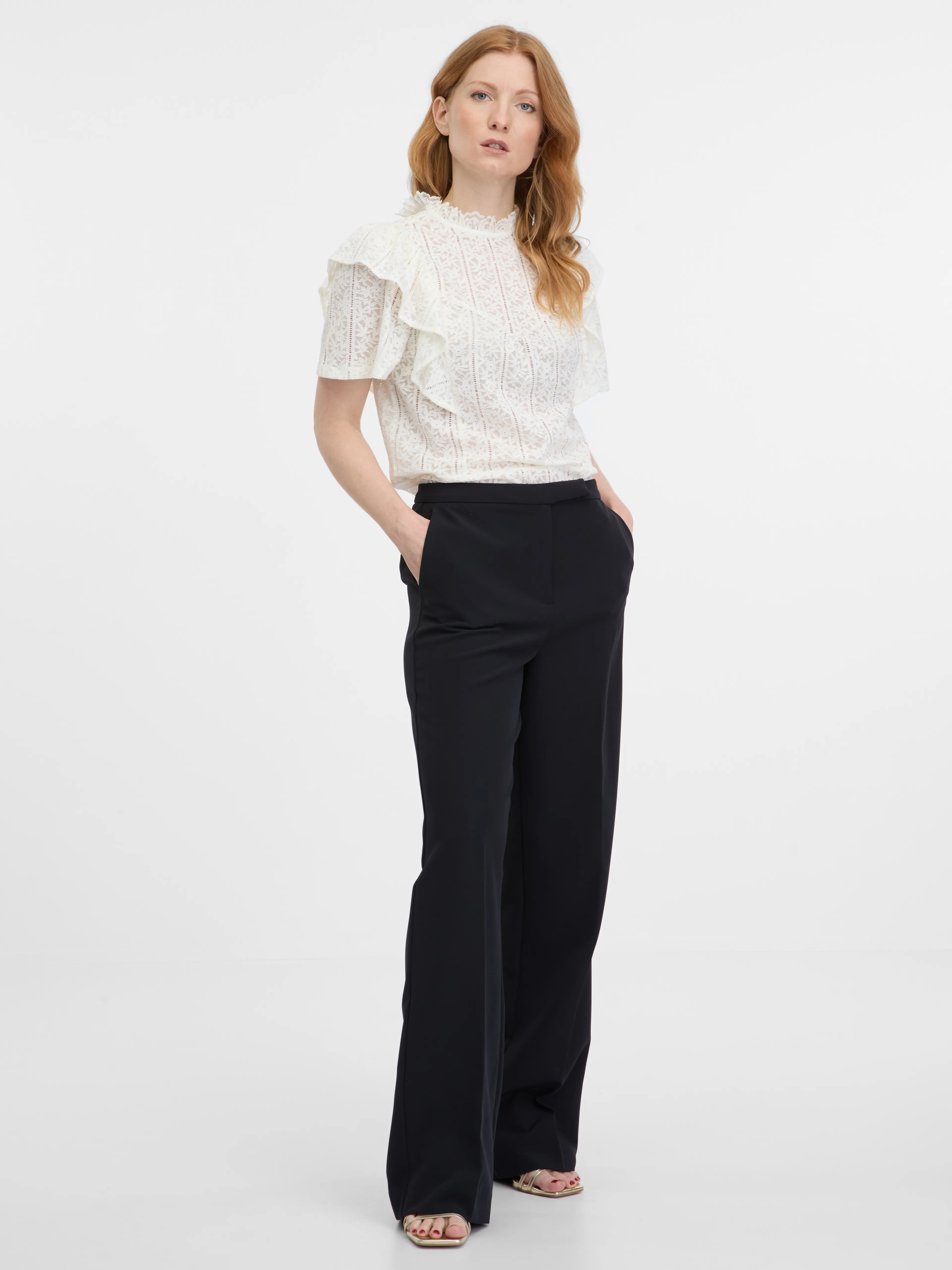 Weiße Damen-Spitzenbluse ORSAY