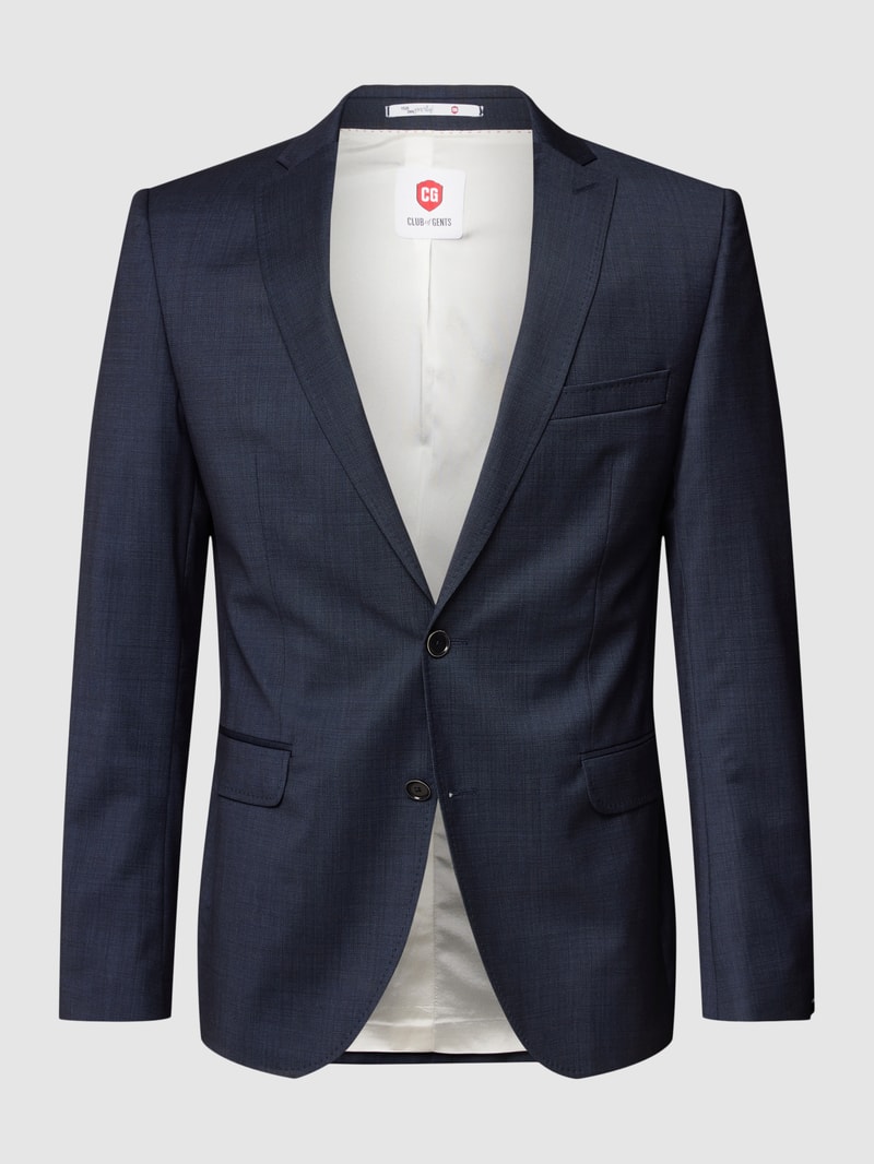 Slim Fit 2-Knopf-Sakko mit Zier-Detail in marineblau