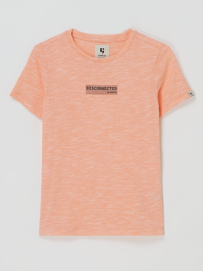 T-Shirt in Melange-Optik Modell 'Margin' in orange