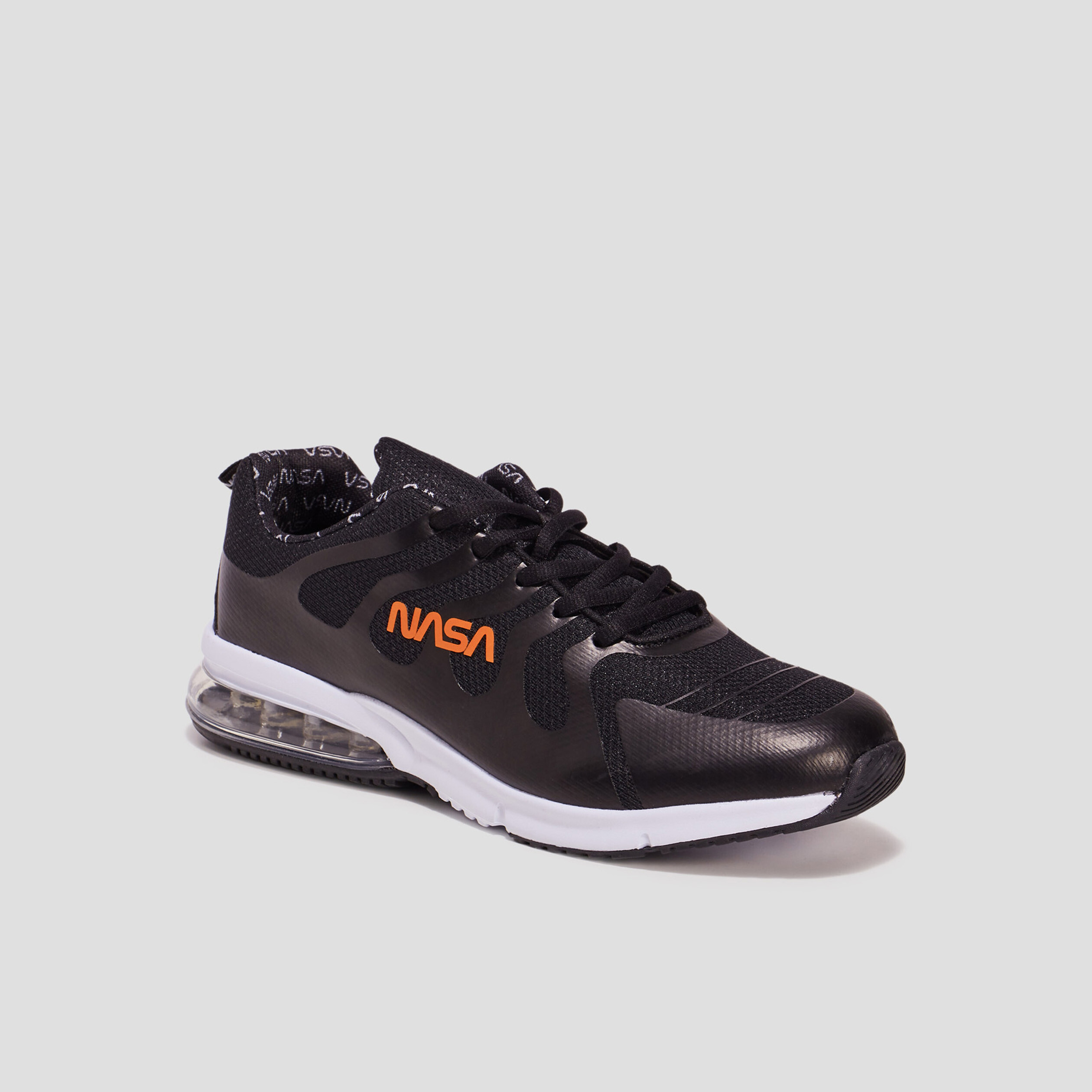 Baskets running à lacets NASA noir homme | La Halle