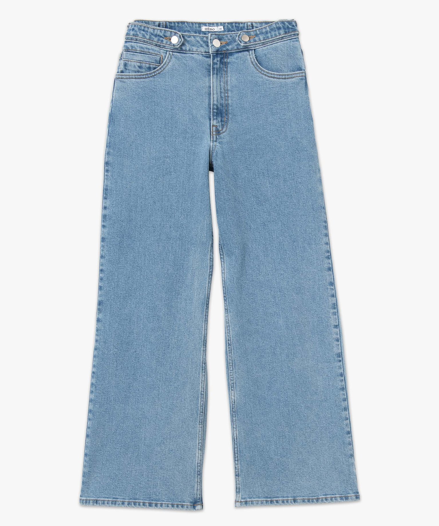 Jean femme wide leg taille haute stone | GEMO