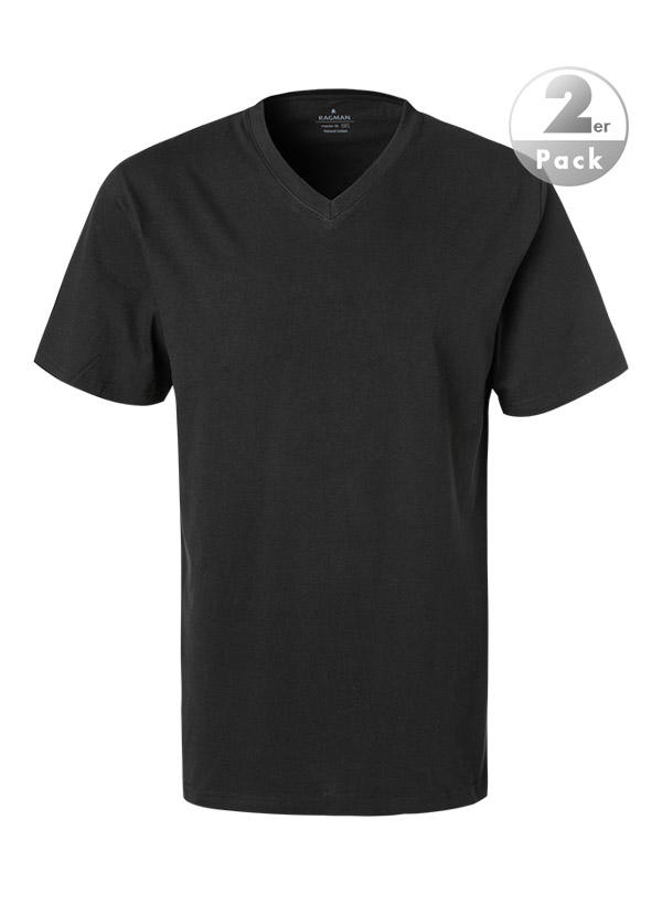 RAGMAN, T-Shirts, Long&Tall, Baumwolle, extralang, schwarz