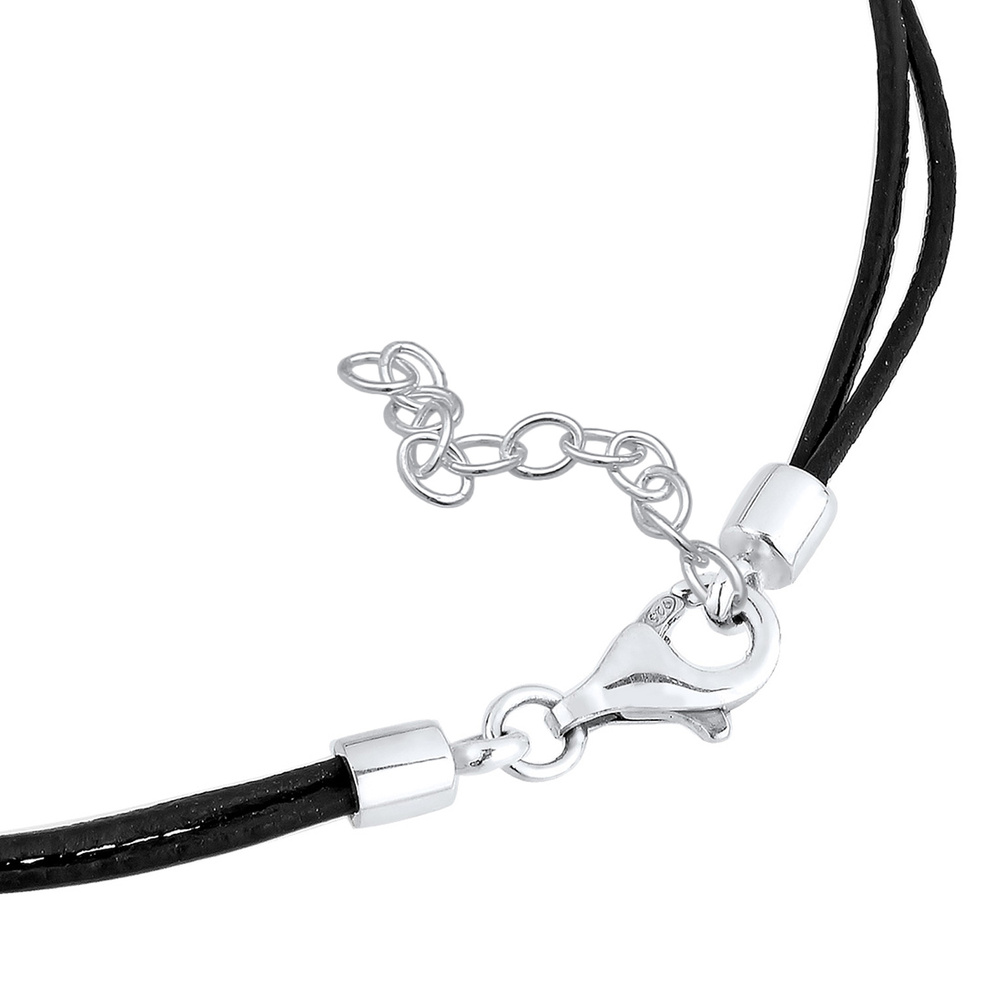 Elli Elli Bracelet Leder Infinity Kristalle Silber Bracelet