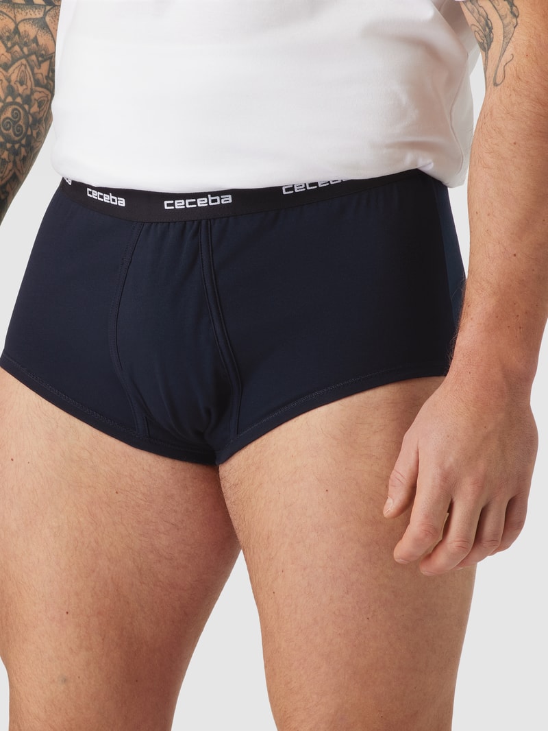 PLUS SIZE Slip mit elastischem Logo-Bund im 2er-Pack in schwarz