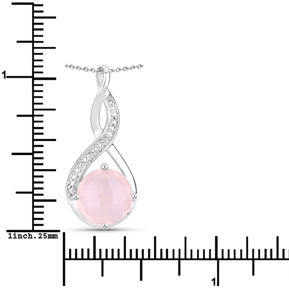 Rafaela Donata Chaîne Argent sterling Quartz rose en Argent Bijoux
