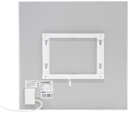 Vasner Infrarotheizung Glas mit Rahmen grau, 700 W, Citara G, Infrarot Glasheizung, IP44 Bad geeignet