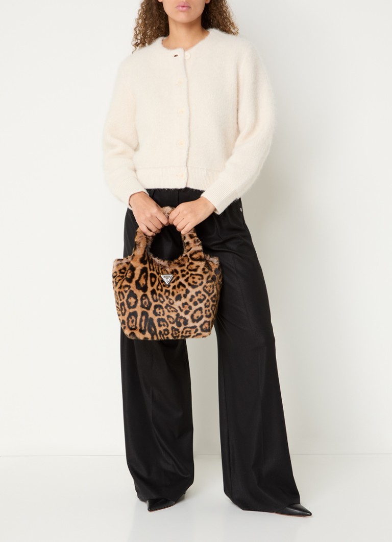 Borsa a tracolla piccola GUESS Samia con stampa leopardata