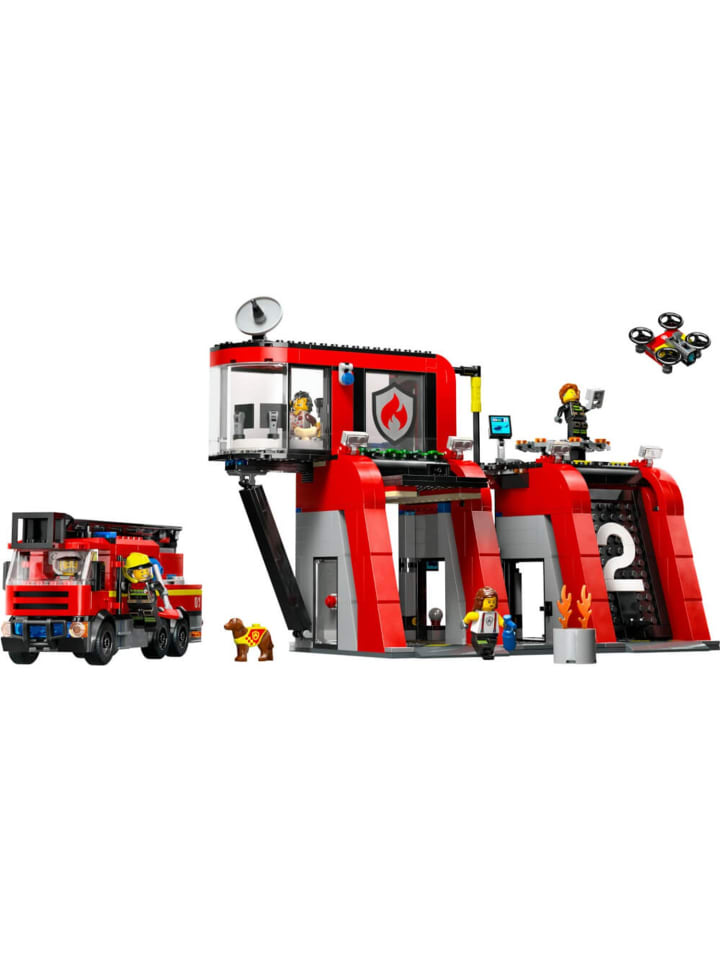 LEGO City Feuerwehrstation mit Drehleiterfahrzeug in Mehrfarbig ab 6 Jahre günstig kaufen onesize
