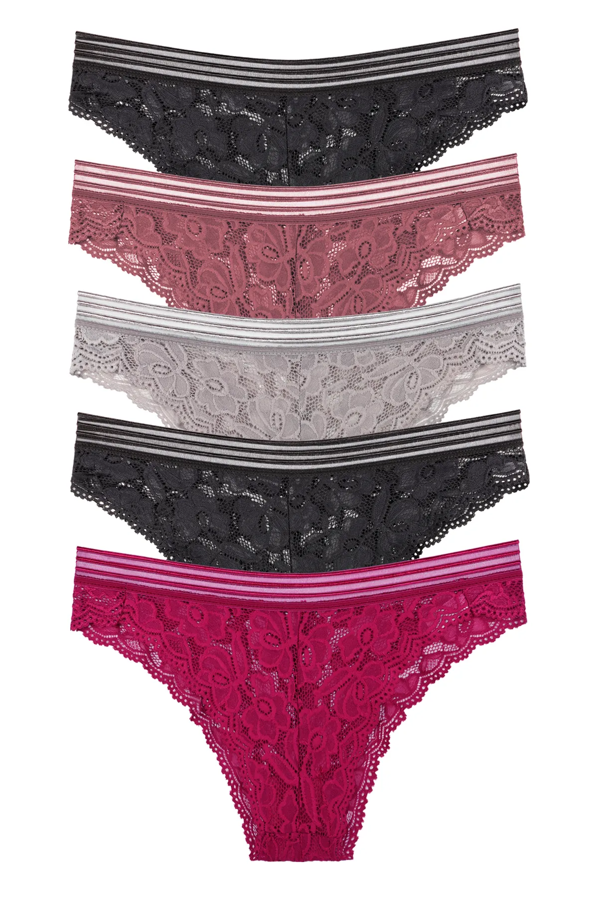 Sensu  5-teiliges Damen-Slip-Set aus Vollspitze