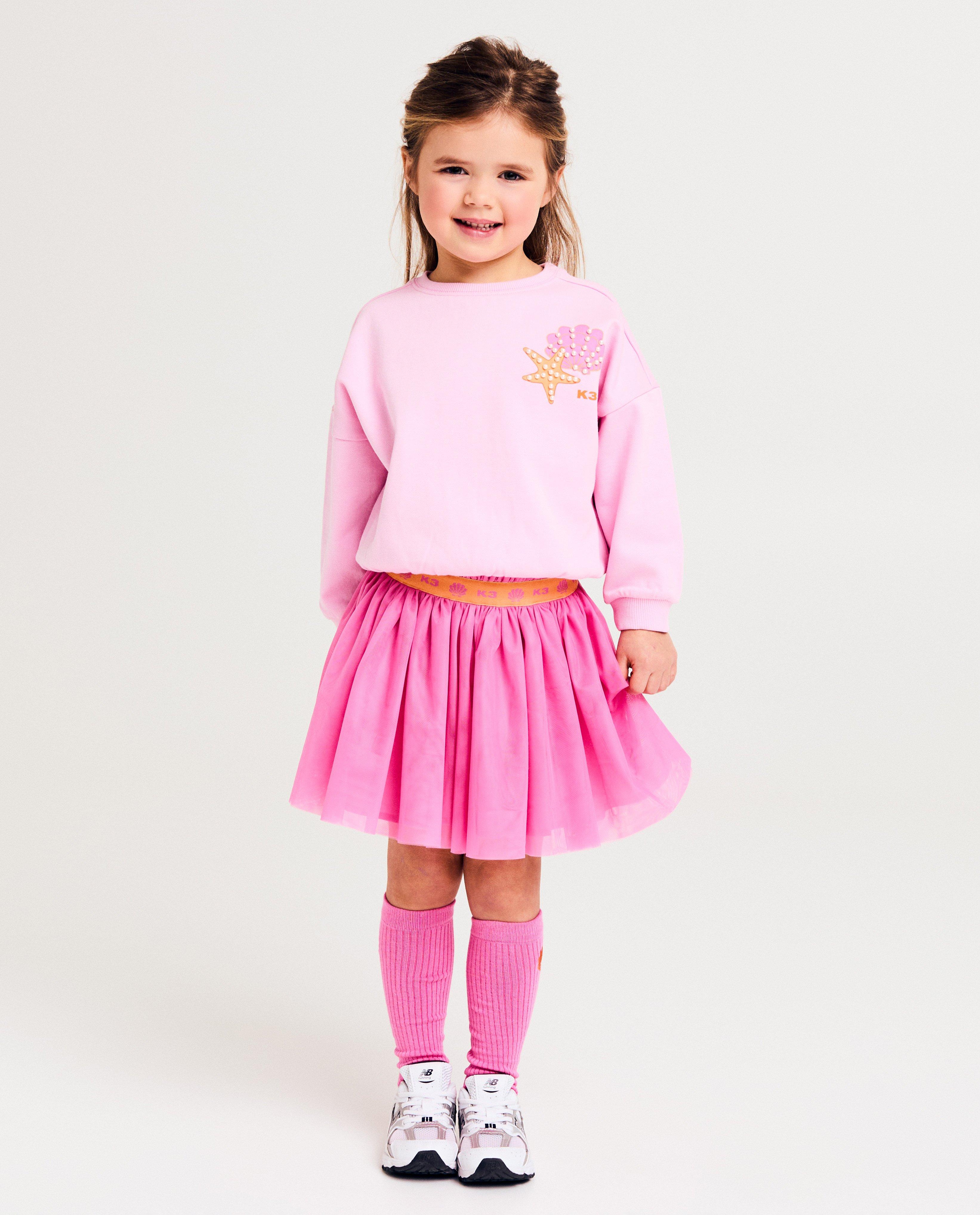Pulover K3 cu perle roz deschis