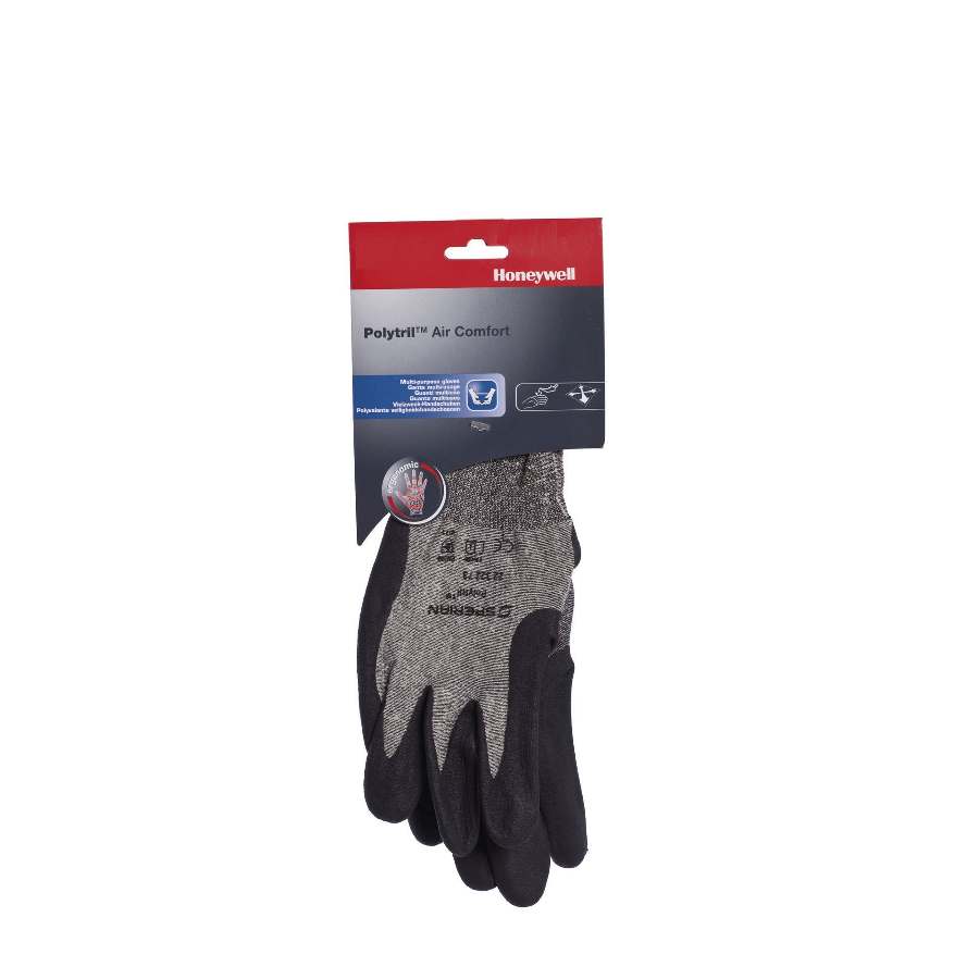 Honeywell Arbeits- Handschuhe Polytril Air Comfort, Schwarz/Grau, Gr. 10/XL - ATU