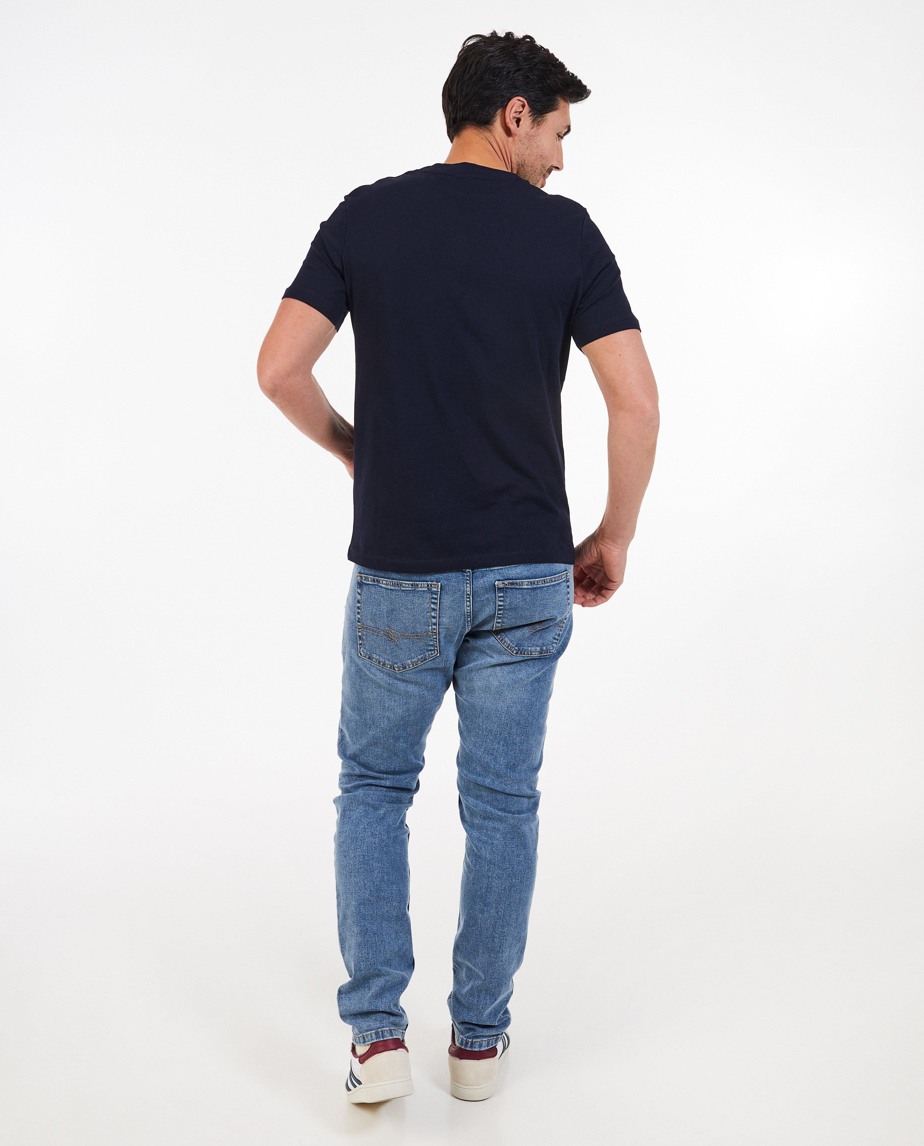 S. Oliver T-shirt med tryck mörkblå