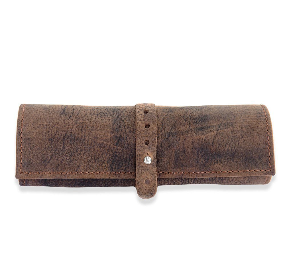 Jahn-Tasche Pencilbag Stifterolle / Roll-Mäpppchen Gr. L, Leder, Cognac, Jahn-Tasche 015