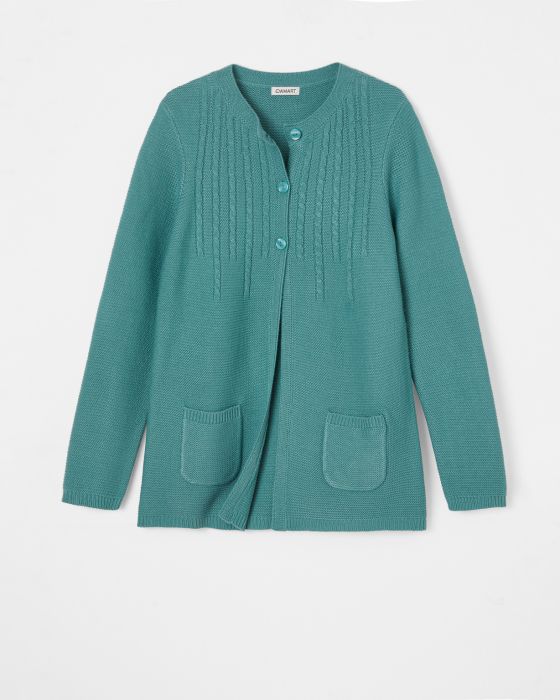 Cardigan maille fantaisie manches longues