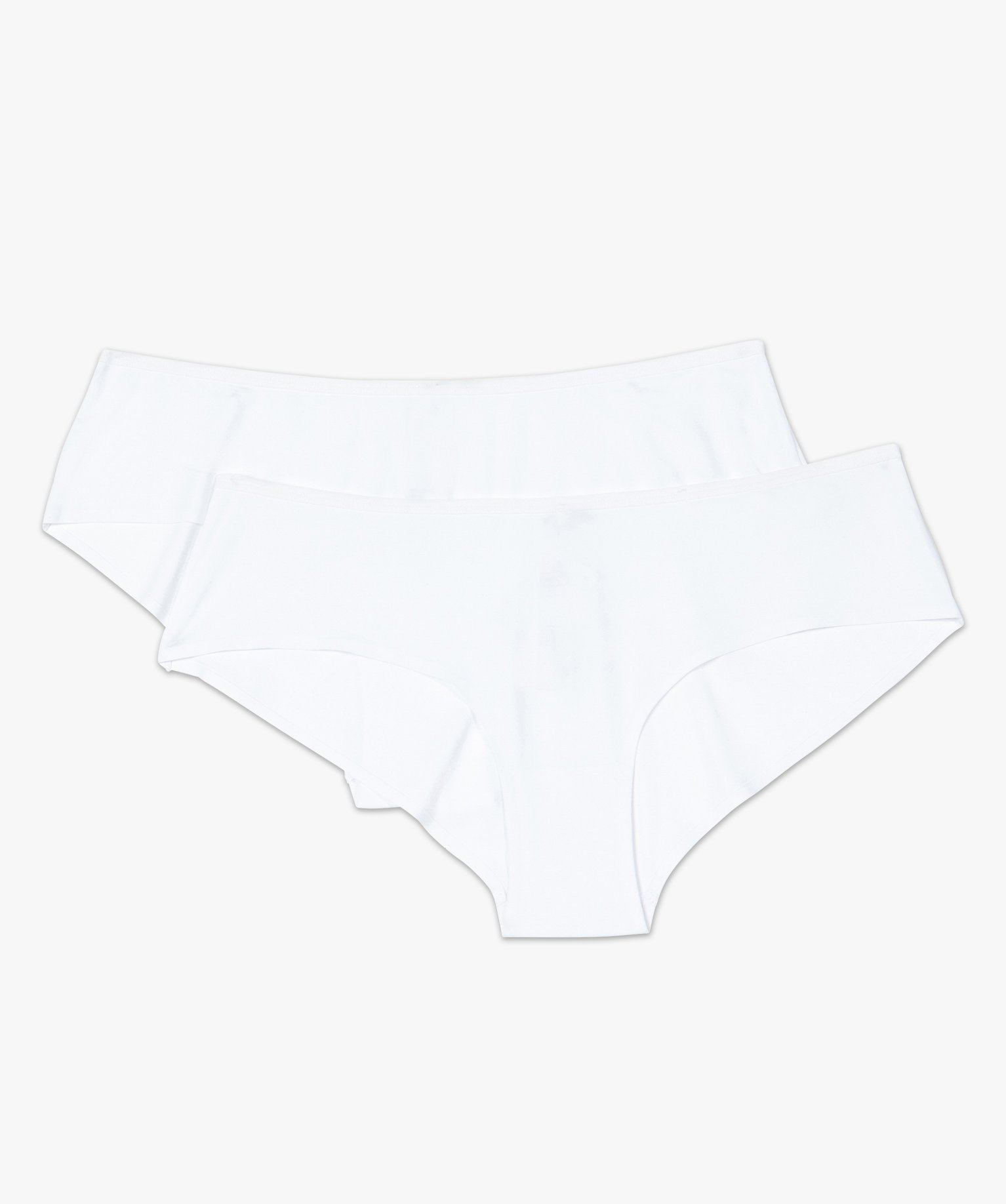 Shorties unis en microfibre femme (lot de 2) blanc | GEMO