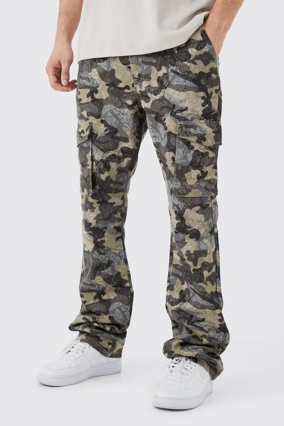 Tall Slim-Fit Camouflage Schlaghose
