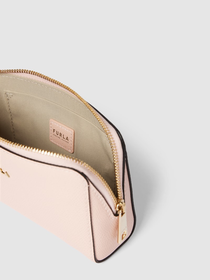 Kosmetiktaschen-Set mit Label-Applikation in rosé
