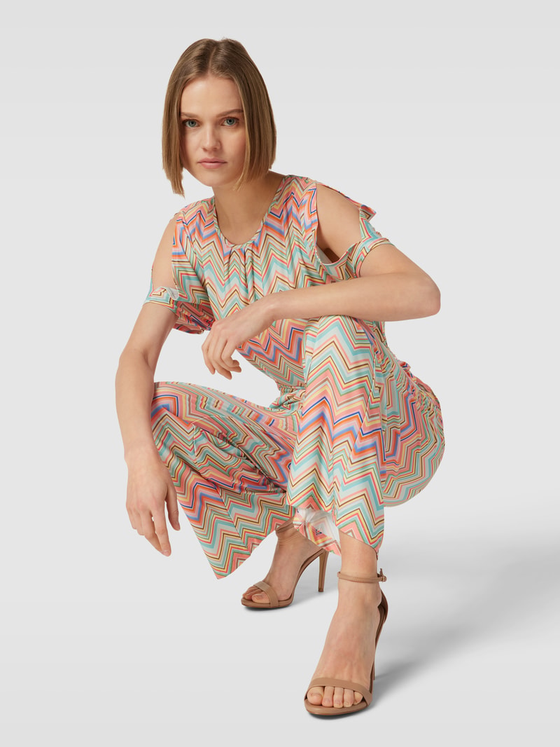Jumpsuit mit Zickzack-Muster in lachs