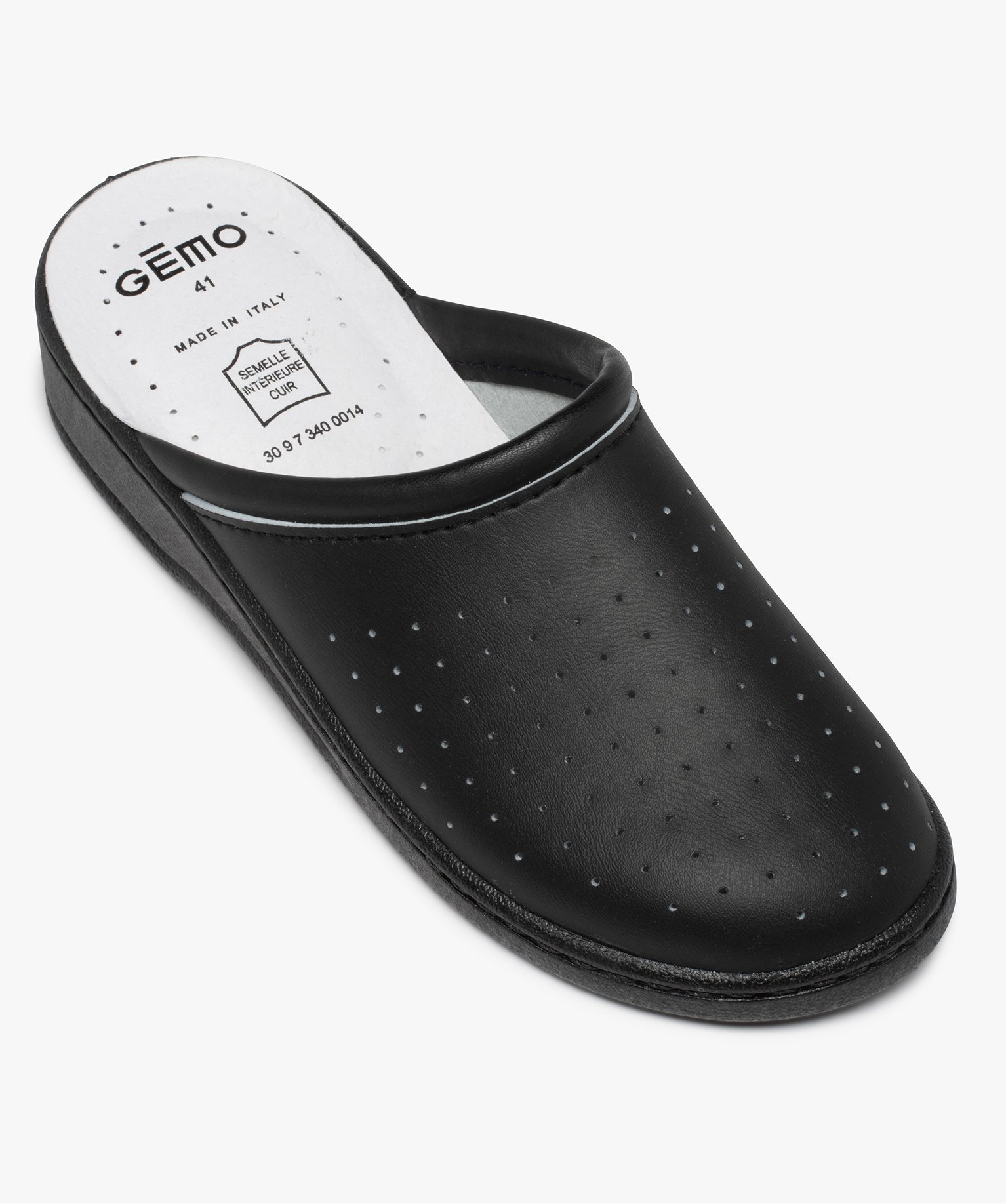 Sabots homme confort dessus uni perforé noir | GEMO
