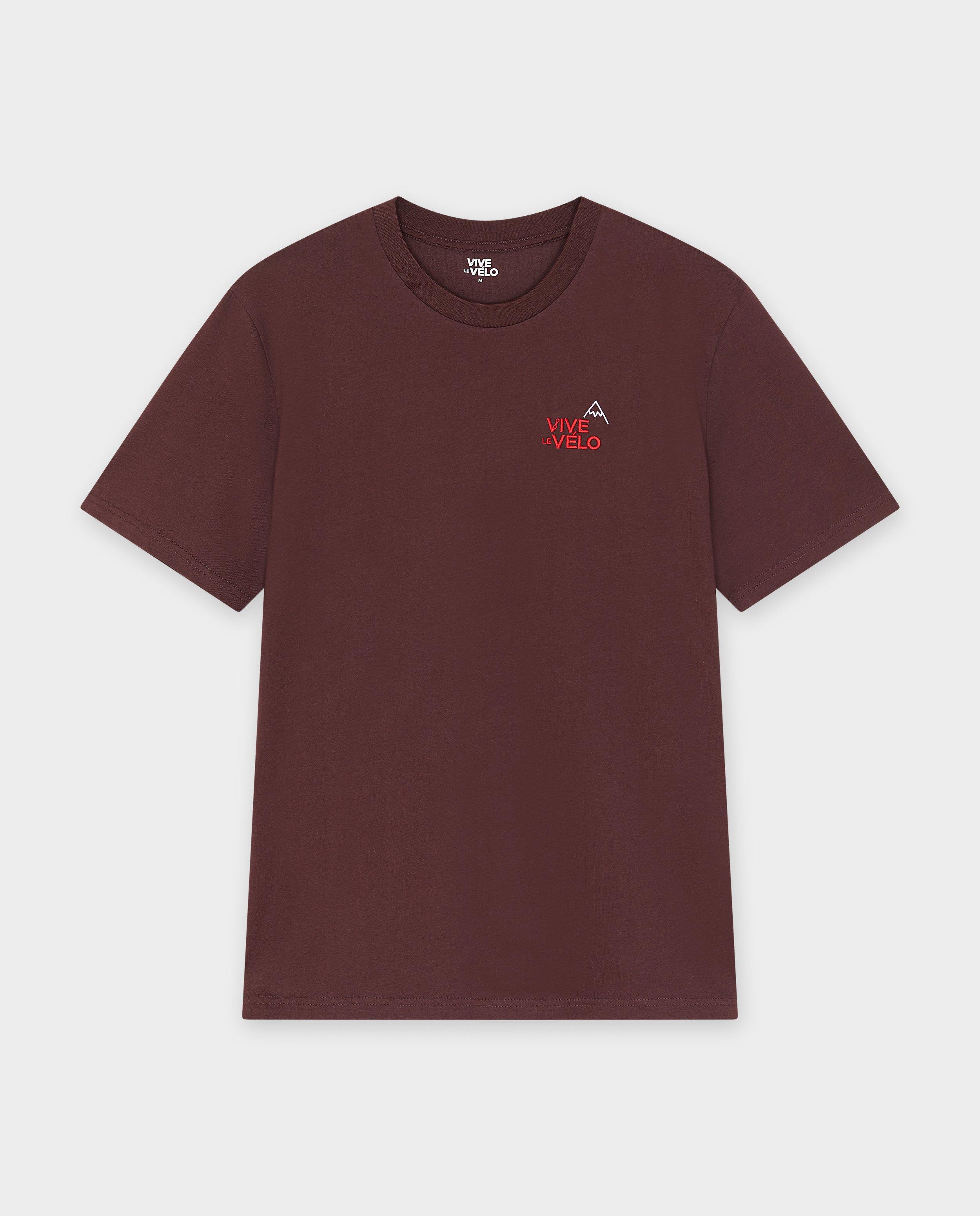 Vive le vélo T-shirt med broderad text, S-XXL mörkröd