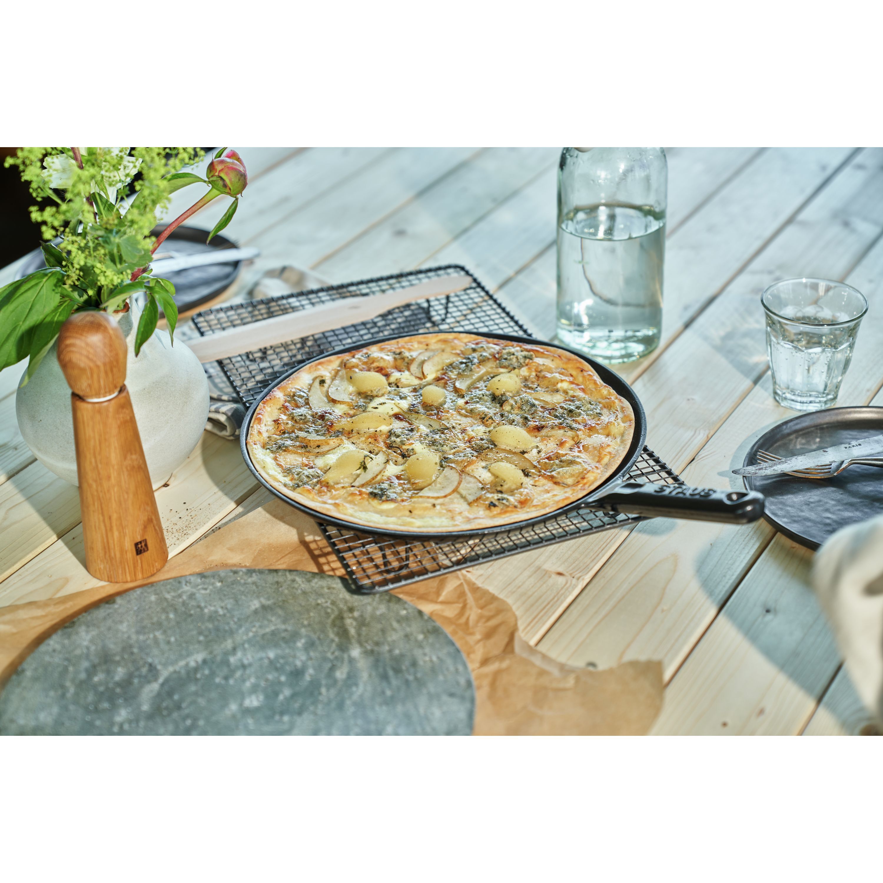Crêpes-Pfanne 30 cm, Gusseisen, Schwarz