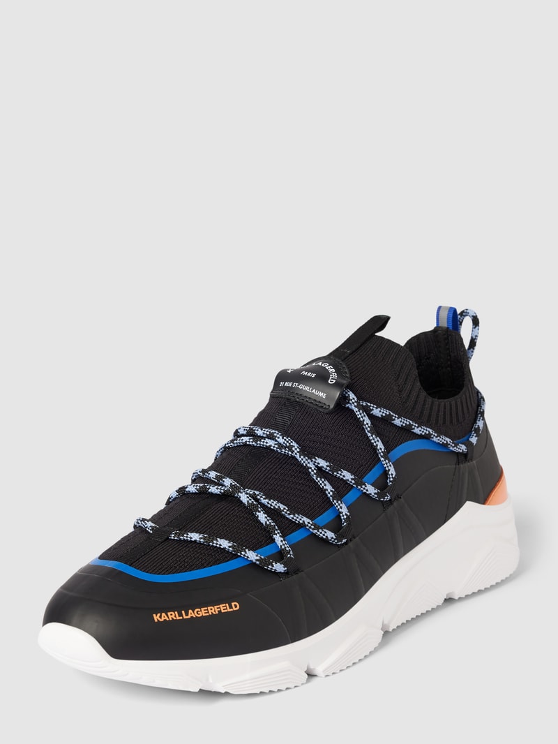 Sock-Sneaker mit Label-Print Modell 'LOW VERGER' in schwarz