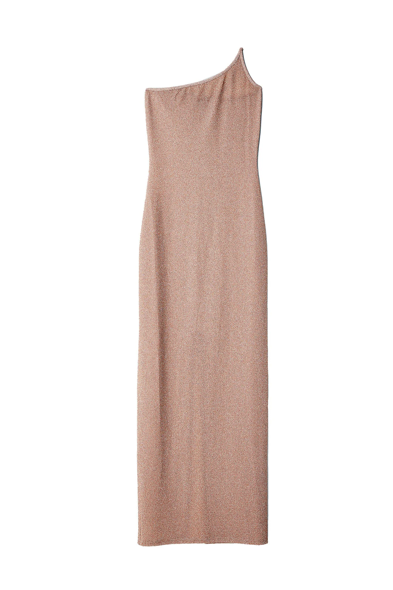 Einseitig schulterfreies Maxikleid mit Glitzer