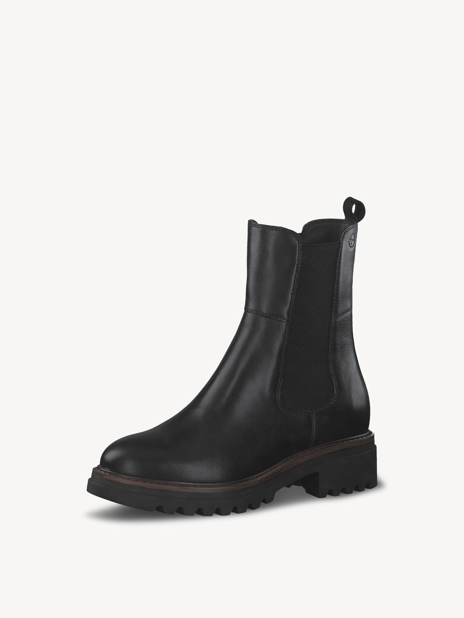 Bottine Chelsea en cuir - noir
