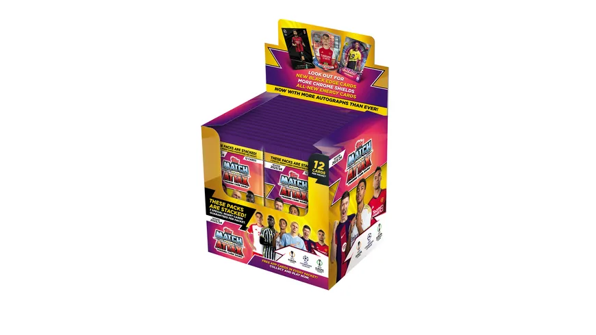 Topps - UEFA Champions League Match Attax 2023/2024, Booster-Packung, je 12 Karten