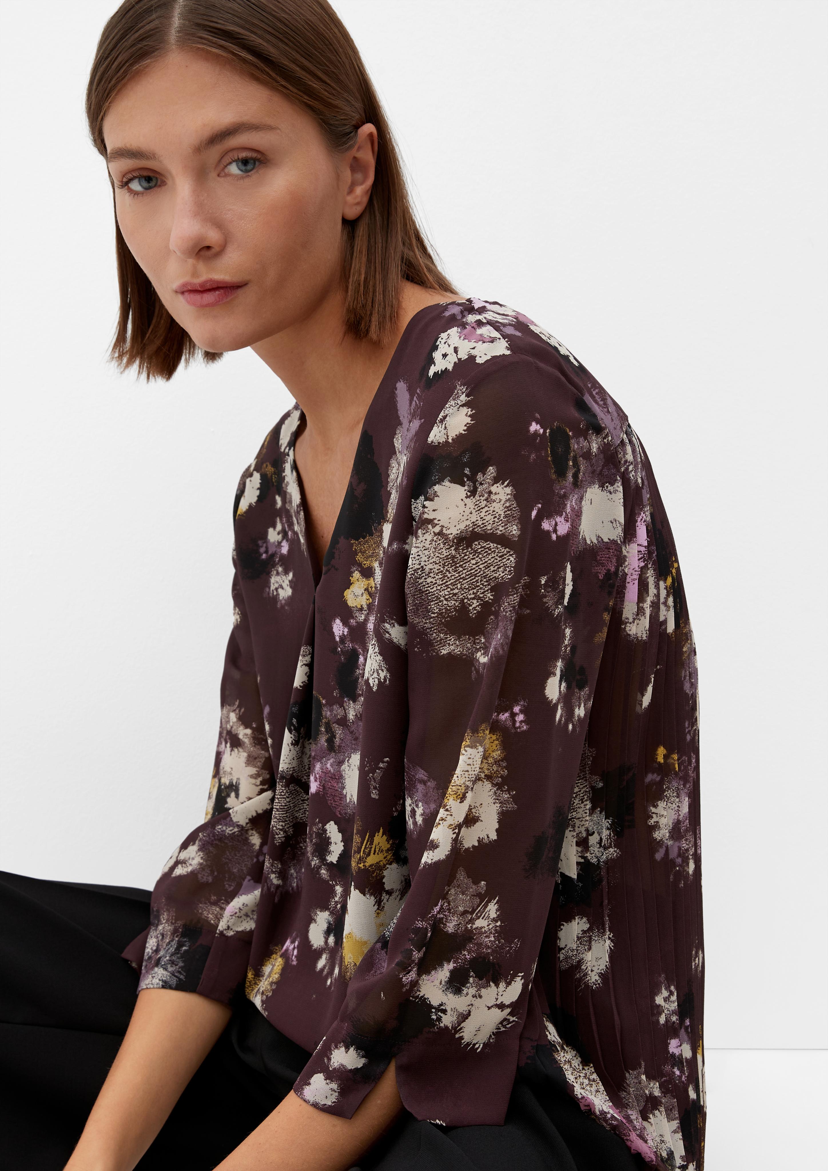 Chiffonbluse mit Plisséefalten  2122177-49A0