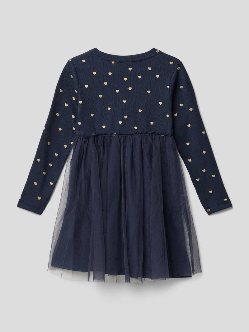 Kleid mit Allover-Muster in blau