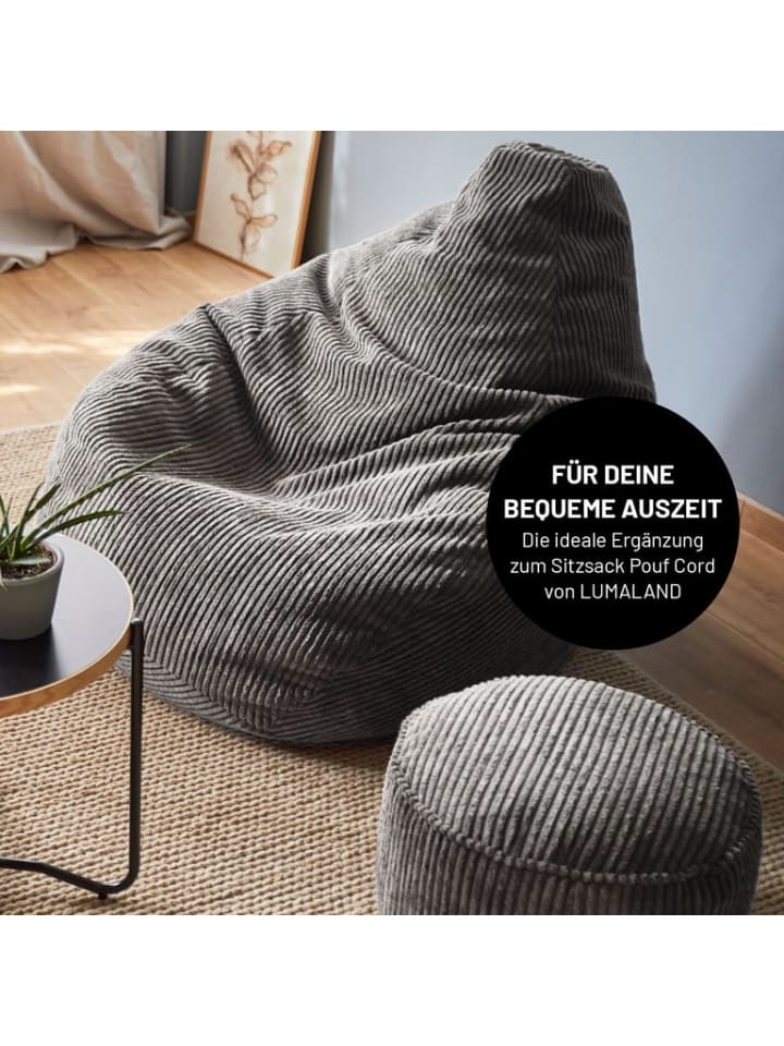 Lumaland LUMALAND Sitzsack GIANT aus der Cord-Reihe, 135 x 100 cm - Bezug soft & waschbar günstig kaufen onesize