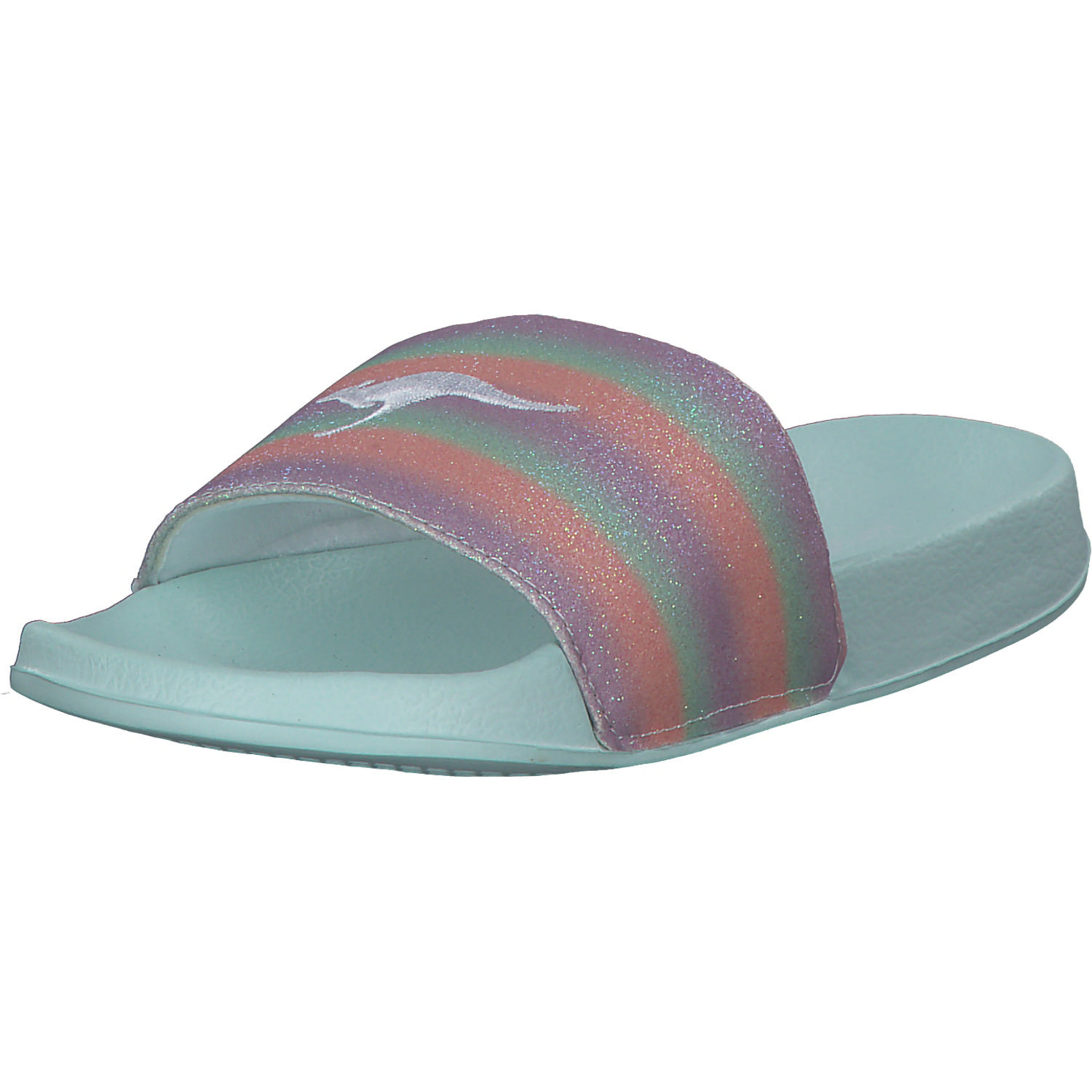 KangaROOS K-Slide Shine 18574, Badeschuhe, Kinder, mint/rainbow
