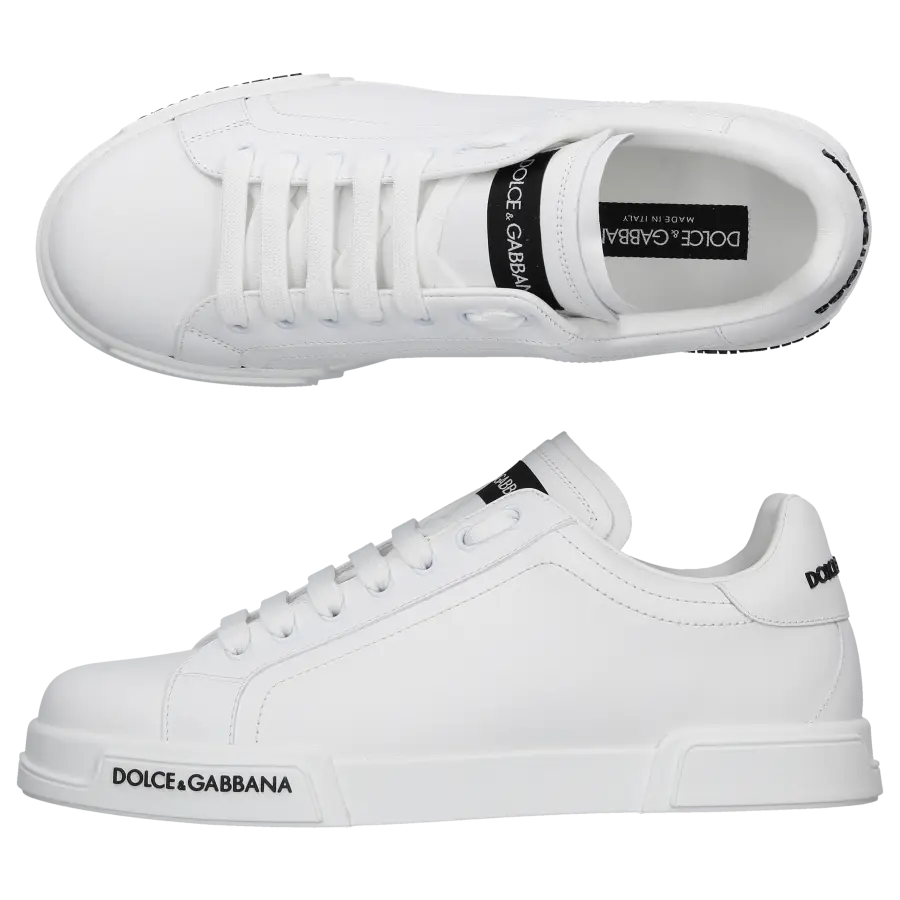 Dolce & Gabbana - Sneaker low PORTOFINO Kalbsleder - weiß