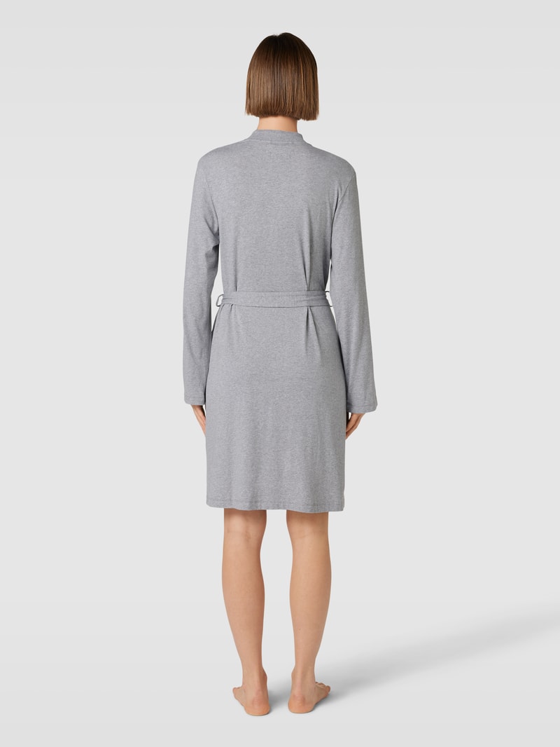 Bademantel mit Label-Print in mittelgrau