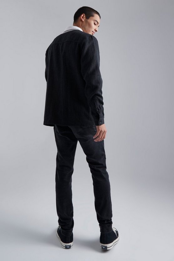 Bouclee-Overshirt mit Kontrast-Detail
