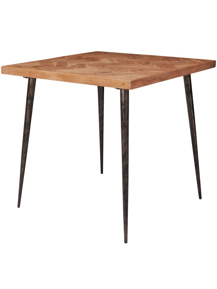 KADIMA DESIGN Esszimmertisch 80x76x80 cm Massivholz / Metall Industrial, günstig kaufen onesize